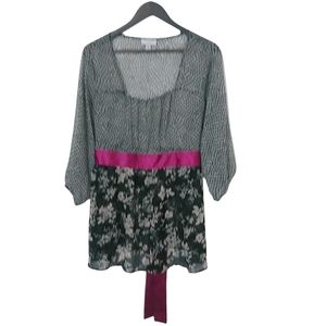 Liz Lange Maternity XXL Black White Pink Top